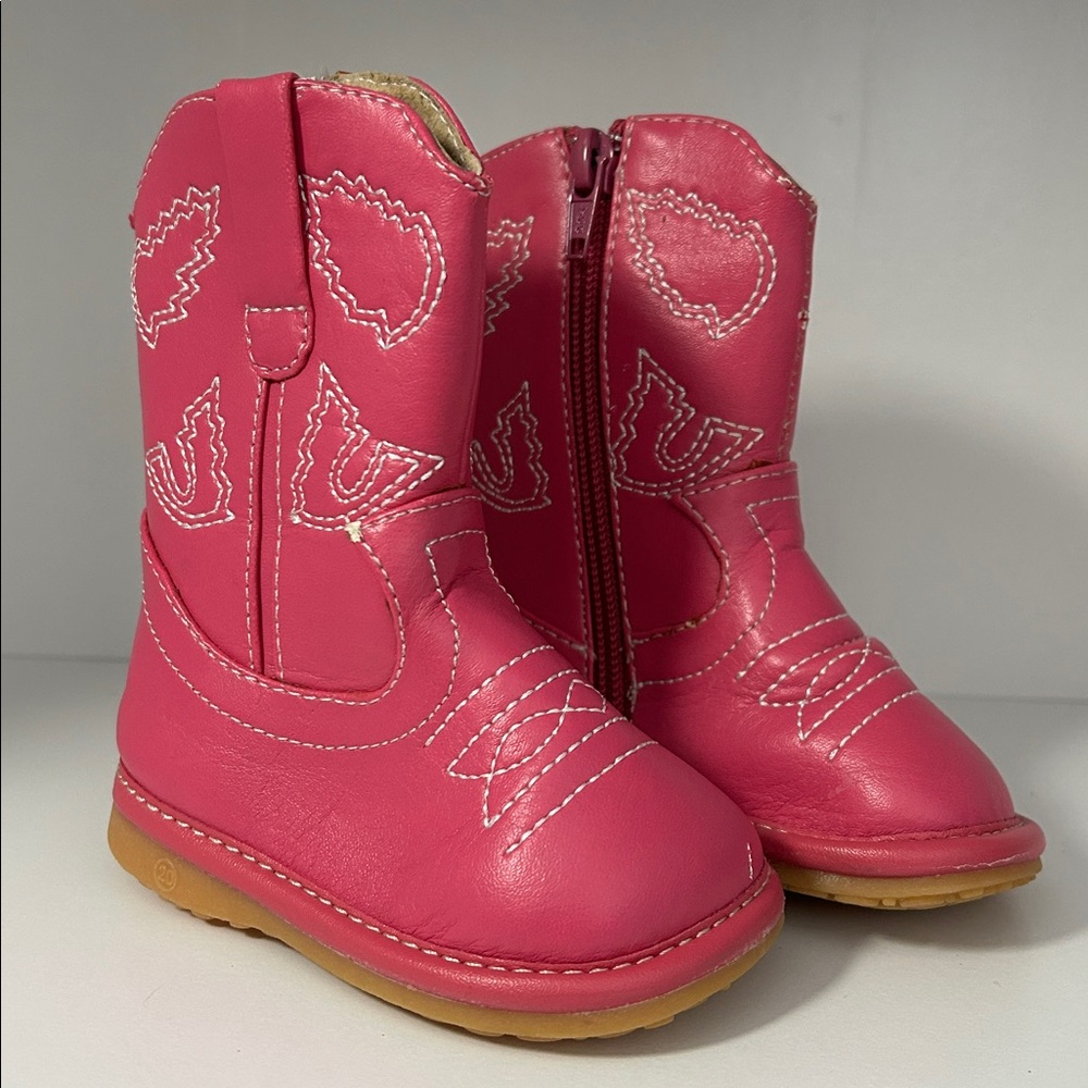 Squeak Me Alligator Girls Toddler‎ 3 Boots Pink Western Zip Up B130